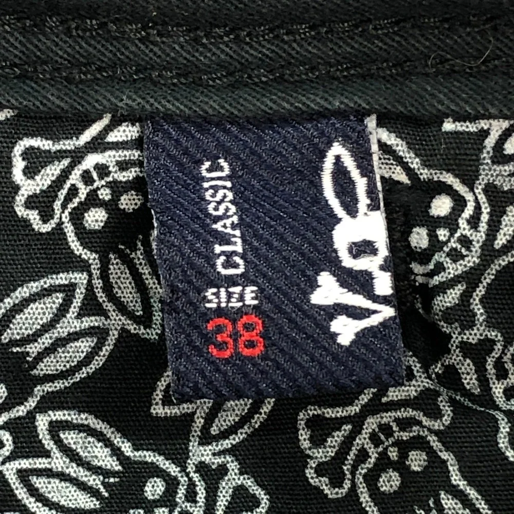 Psycho Bunny Mens Chino Shorts 38 Navy Blue Tropical Print Stretch Classic Fit - Picture 4 of 13